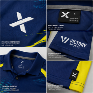 Ensemble uniforme de cricket sublimé pour hommes X Sports, polo à manches courtes avec pantalon à taille élastique, imprimé dégradé, évacuation de l'humidité, OEM ODM - Product Image 3