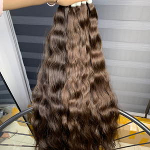 Precio al por mayor 24 pulgadas Extensiones de cabello a granel Fuerte y sedoso Doble dibujado 100 gramos Peso Colores oscuros - Product Image 6