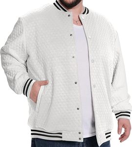 Chaqueta Varsity Personalizada para Hombre con Detalles de Acabado Acanalado Premium para Equipos Deportivos Universitarios con Logotipos Bordados - Product Image 1