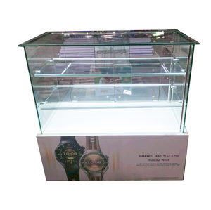 Professional Manufacturer Customizable Freestanding <b>Watch</b> Showcase Tempered Glass Metal LED Lighting Mirror Back High Quality - Product Image 1