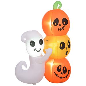 Decorazioni Gonfiabili di Halloween da 1,5 m con LED, Fantasma e Zucca per Interni ed Esterni, Giardino e Cortile, Prodotto Gonfiabile per le Festività - Product Image 1