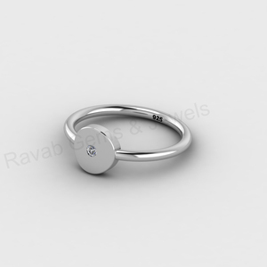 Anillo de Boda Apilable de Plata 925 con Diamante CZ Redondo de 8mm y Baño de Oro de 18k, el Más Vendido, Regalo para Ella - Product Image 3