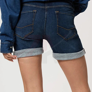 Shorts en jean pour femmes OEM, taille haute, décontractés, pour l'été, style streetwear, fabricant de vêtements sur mesure, usine de jeans - Product Image 4