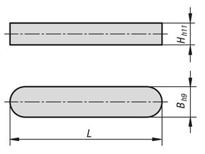 K0696 กุญแจคู่ขนาน DIN6885, รูปแบบ:A, B=5, L=28, H=5, สแตนเลส A4 - Product Image 3