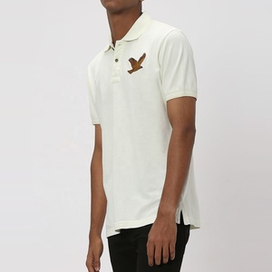 Camiseta Polo Personalizada Ecológica de Algodón Piqué Blanco para Hombre con Logotipo de Águila Bordado, Manga Corta, Estilo Casual, Camisetas Polo Lisas - Product Image 3