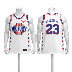 Maillot de basket-ball personnalisé bleu et jaune pour hommes, sans manches, en maille, uniforme d'équipe, nom et numéro personnalisés, chemise de sport par sublimation - Product Image 4