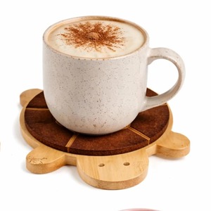 Sous-verre en bois en forme de tortue pour la protection de la table, design animal élégant, peut être utilisé sous les bougies ou comme petits objets décoratifs - Product Image 1