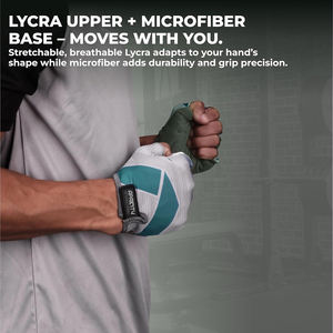 Custom Made <b>Half</b> Finger Lace-Up Anti <b>Slip</b> Microfiber Gym Fitness Gloves for Weight Lifting and Fitness Training - Product Image 4