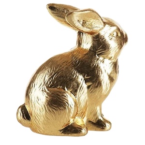 Décoration de mariage Lapin Showpiece Gold Easter Rabbit Sculpture Luxury Assis Brass Gold Small Bunny Rabbit Figurine Home Garden - Product Image 1