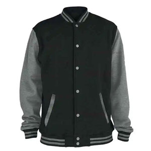 Wholesale price plain men custom blank baseball letterman varsity <b>jacket</b> with leather sleeves - Product Image 1