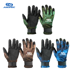 Gants de pêche sous-marine AROPEC en néoprène camouflage 2 mm avec paume en Amara durable et poignet réglable en velcro pour la plongée, la chasse et la pêche - Product Image 1