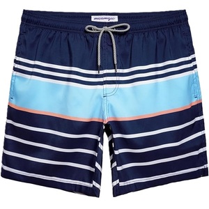 Shorts de bain pour hommes en polyester tissé avec bordure contrastante, imprimé AOP, élastique en nylon, séchage rapide, décontracté, fournisseur du Bangladesh - Product Image 3