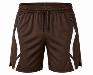 <b>Men's</b> <b>Brown</b> Solid Color Canvas Fabric Casual Knitted Drawstring Waist <b>Shorts</b> Pockets Breathable Quick Dry Anti-Wrinkle - Product Image 1