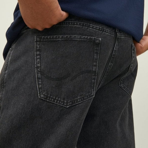 Jean droit noir tendance pour homme, grande taille, 5 poches, coupe ample, taille haute - Product Image 3
