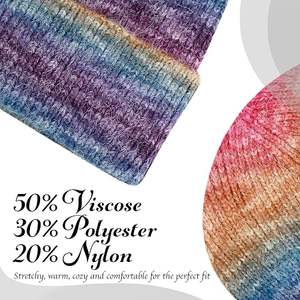 Gorros de Punto de Algodón Suave Unisex al por Mayor, Gorros de Invierno Cálidos de Alta Calidad con Logotipo Personalizado, Gorros de Punto Tie-Dye para Adultos - Product Image 4