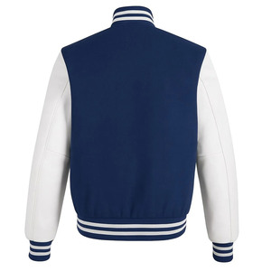 Veste universitaire personnalisée brodée à deux tons pour hommes, veste en coton à capuche, veste de style Letterman, fermeture à boutons, streetwear, OEM, marque privée - Product Image 6