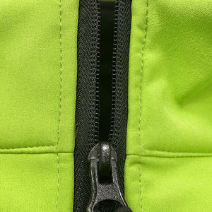 Chaqueta de lana para mujer, manga larga, cuello alto, cierre de cremallera, resistente al viento, color verde sólido, ropa de otoño - Product Image 6