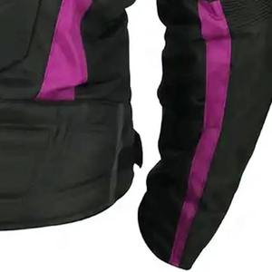 Blouson de moto unisexe à manches longues noir et rose en mesh respirant, color-block, pour toutes les saisons - Product Image 6