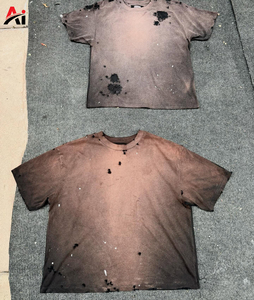 Camiseta al por mayor con lavado ácido para hombre, estilo urbano, hip hop, 100% algodón, logotipo personalizado, fabricante de ropa al por mayor - Product Image 4