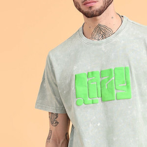 T-shirt graphique en coton 100% de qualité supérieure, lavé à l'acide, imprimé en relief, poids lourd 220 GSM, style vintage streetwear - Product Image 6