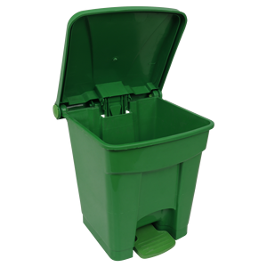 White Rectangular Plastic Bio-Hazard Waste <b>Bin</b> with Foot Pedal for Medical Hospital Use - Product Image 4