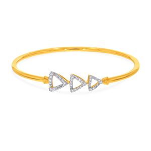 Brazalete de Cristal Minimalista Chapado en Oro de Lujo con Tres Triángulos, Elegante Joyería de Moda para Mujer - Product Image 1