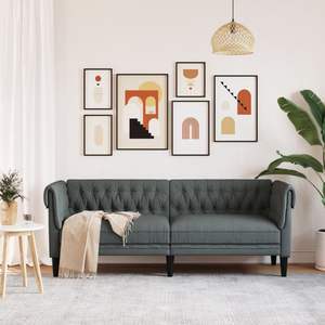 Sofá Chesterfield Gris Oscuro para Sala de Estar - Product Image 3