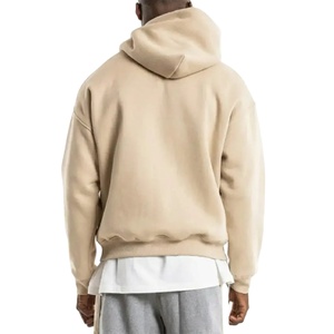 Wholesale Custom Logo Embroidered High Quality Men's Vintage Workwear Hoodie Fall Winter Retro American <b>Style</b> Fleece Plain Dyed - Product Image 4