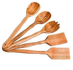 Ensemble d'ustensiles en bois 5 pièces, spatules, cuillères, outils de cuisine, lavage à la main uniquement, sans danger pour les aliments - Product Image 3