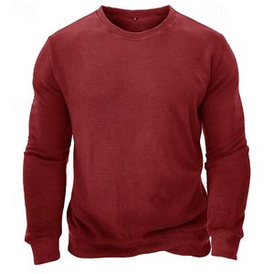 Sweat-shirt léger à manches longues pour homme, couleur blanc, anti-plis, 100 % coton biologique, tendance, grande taille - Product Image 6