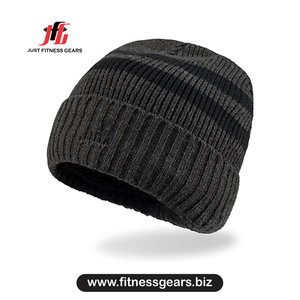 JUST FITNESS GEARS หมวกบีนนี่ลายถักหมวกฤดูหนาวสำหรับผู้ใหญ่ทุกเพศ 56-58 ซม. ชุดลำลอง - Product Image 2