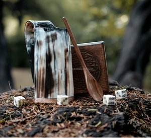 Taza de cuerno africano inspirada en la tradición judía Diseño de animales intrincado Logotipo náutico incluido Inspirado EN LA India - Product Image 2