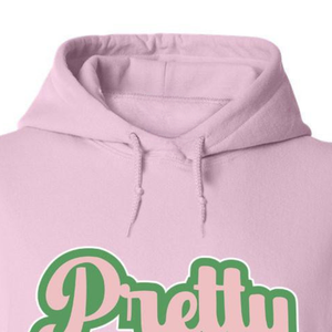 Sudadera con Capucha AKA Pretty Hoodie, Sudadera con Capucha de Felpa Premium, Ropa Personalizada para Hermandades Griegas, Sudadera Informal para Mujer, Rosa Claro y Verde - Product Image 6