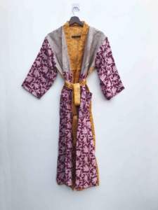 Kimono de Seda con Parches de Diseño para Mujer, Lujosa Túnica Larga Estilo Boho para Dormir, Elegante Ropa de Estar por Casa - Product Image 2