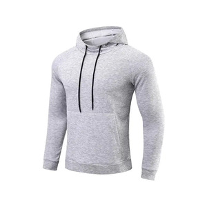 Sudadera con Capucha Unisex de Forro Polar, Ropa Deportiva de Secado Rápido, Poliéster, Corte Ajustado, Informal, Otoño, Color Sólido, con Bolsillo - Product Image 3