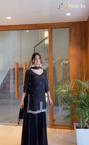 ขายส่งเสื้อคุर्ตาแฟชั่นดีไซน์ใหม่สไตล์อินเดีย-ปากีสถานสำหรับผู้หญิง ผ้าเครปเนื้อหนาคุณภาพดี เหมาะสำหรับงานปาร์ตี้ - Product Image 3