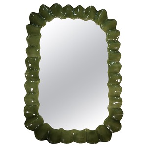 Octagonal Glass Mirror With Gold Metal Frame Modern Decorative Wall Mounting - Product Image 2