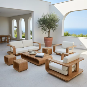 Luxury Cassandra Outdoor <b>Sofa</b> Set Premium Teak Modern Minimalist Design Durable Patio Furniture for High-<b>End</b> Resort Hotel Dining - Product Image 4