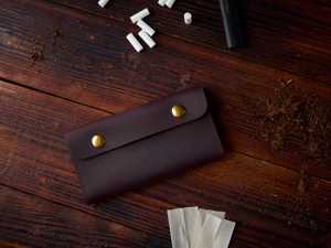 Estuche enrollable plegable de cuero OEM personalizado de fábrica para tabaco y pipa con características a prueba de olores y polvo (110 caracteres) - Product Image 5