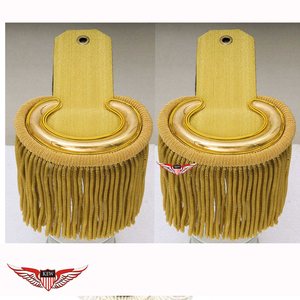 KEW Vintage Eco-Friendly Gold <b>Braided</b> Shoulder Epaulettes Red Fringe Customizable Luxury Fabric Decorative Garment <b>Accessory</b> - Product Image 5
