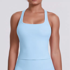 Factory Direct women's gym tank <b>top</b> gym tank polyester spandex tank <b>top</b> <b>Low</b> MOQ Bulk Supply - Product Image 3