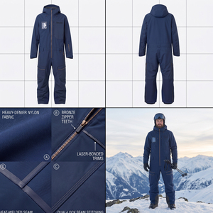 Combinaison pour homme MALUZA INDUSTRIES, imperméable, coupe-vent, respirante, isolée, à capuche, pour l'hiver, vêtements de neige pour l'extérieur - Product Image 4