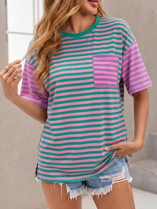 Camiseta de mujer de color sólido, informal, de manga corta, 100% algodón, talla grande, muy vendida. - Product Image 2
