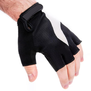 Black Fingerless Cycling Gloves With Padded Palm And Reinforced Stitching For Comfortable Ride - Product Image 3