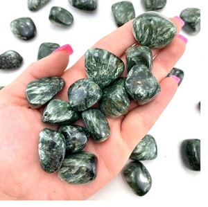 Piedras Rodadas de Seraphinite Natural, Cristal Verde Curativo para Reiki, Meditación, Decoración Energética, Venta al por Mayor, Feng Shui, Amor, Rajasthan - Product Image 3