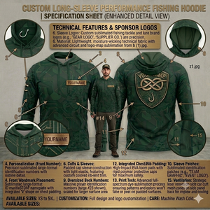 Ropa de Equipo de Pesca con Nombres, Números y Logotipo de Patrocinador Personalizados, Ropa Deportiva de Pesca de Alta Gama - Product Image 3