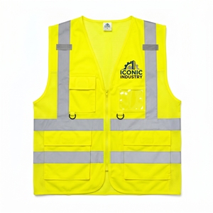Nouvelle arrivée, gilet de sécurité réfléchissant haute visibilité imperméable, respirant, en maille, ajustement réglable, pour utilisation dans la construction industrielle - Product Image 1