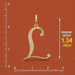 Pendentif Lettre Initiale Cursive en Argent S925 Sertie de Moissanite - Product Image 3