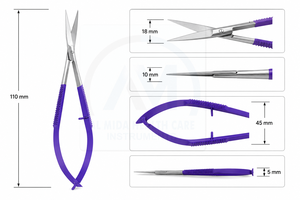 Ciseaux chirurgicaux ophtalmiques de précision en acier inoxydable, instrument de micro-coupe pour la chirurgie oculaire, usage médical, certifié CE Classe I - Product Image 5