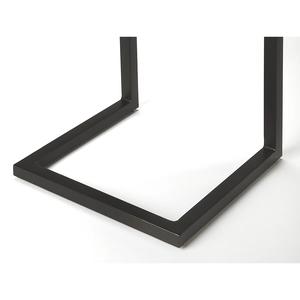 Mesa Auxiliar Contemporánea en Forma de C con Base Cuadrada Compacta y Diseño que Ahorra Espacio, Ideal como Mesa Auxiliar para Sofá o Bar - Product Image 4